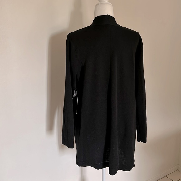 NWT Jones New York Icon Black Open Front Cardigan - Picture 7 of 11